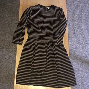 Navy blue and brown stripped flowy dress